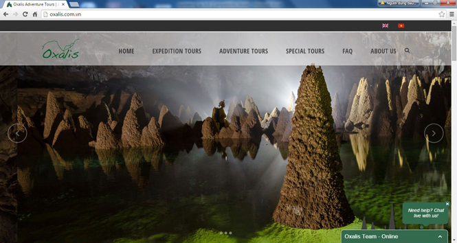 Website của Công ty lữ hành Chua Me Đất tích hợp được nhiều tính năng mà một website du lịch cần có.