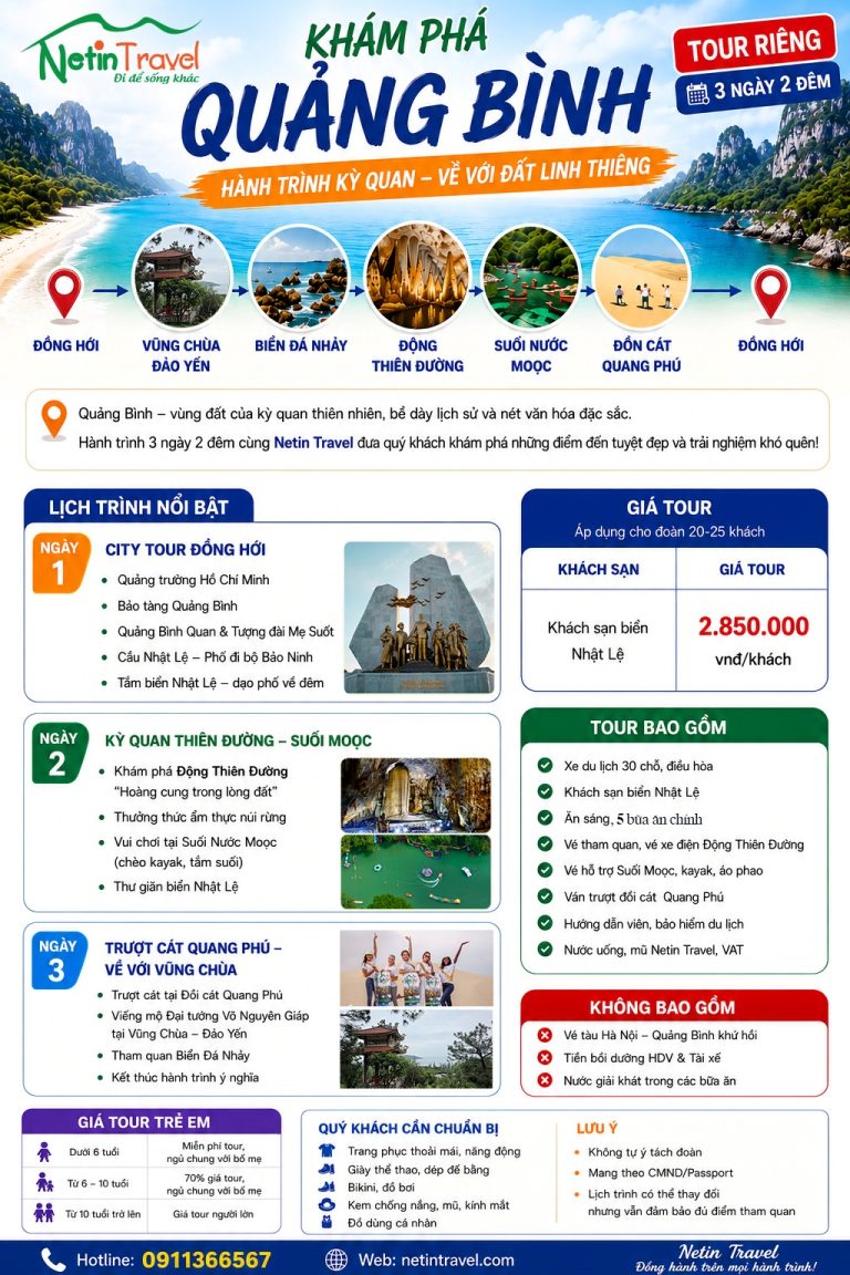 Tour Quảng Bình 3 ngày 2 đêm giá rẻ