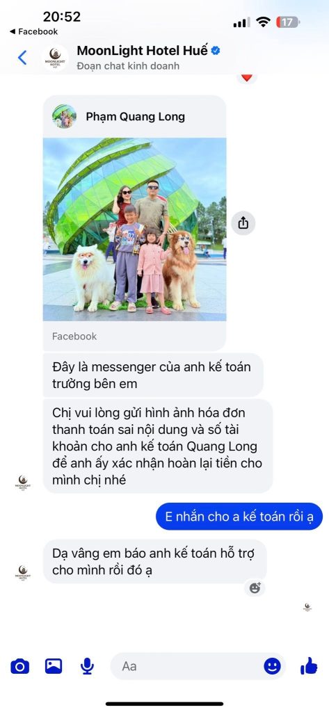Yêu cầu báo kế toán sau đó gửi mã Qrcode để lừa đảo.