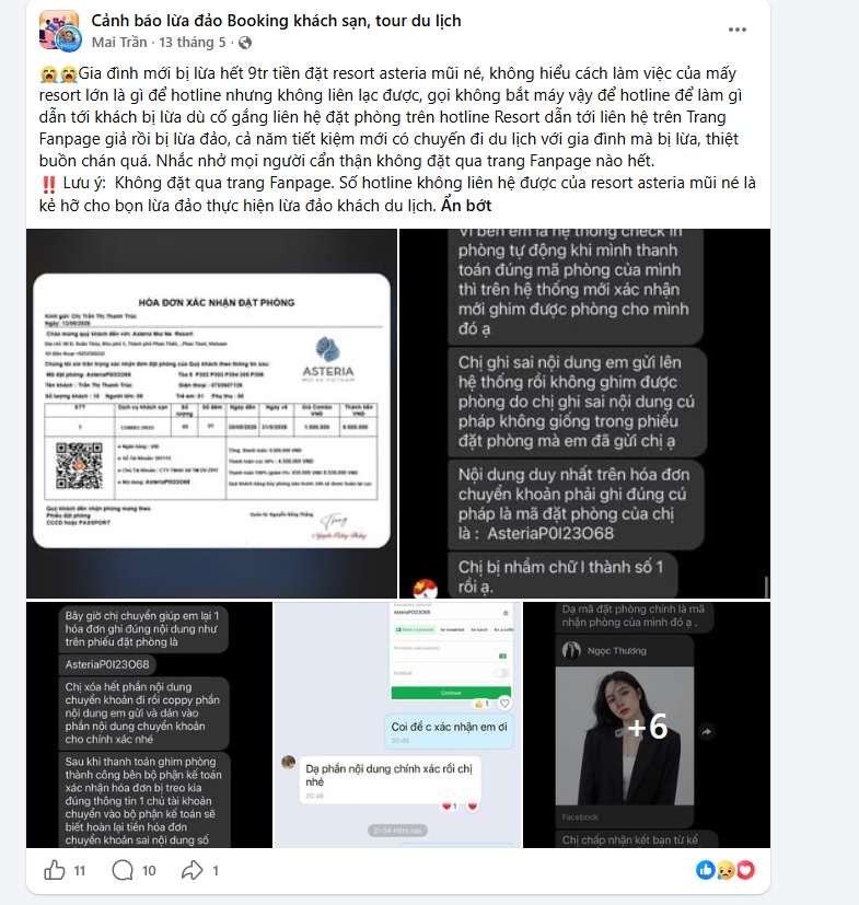 Rất nhiều fanpage giả mạo lừa đảo đặt phòng khách sạn giá rẻ mùa hè